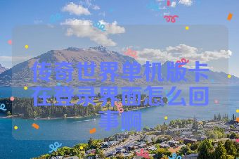 传奇世界单机版卡在登录界面怎么回事啊