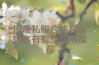 传奇私服合成装备版本有哪些好用推荐