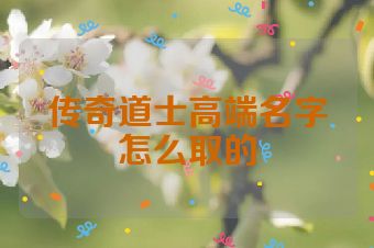传奇道士高端名字怎么取的