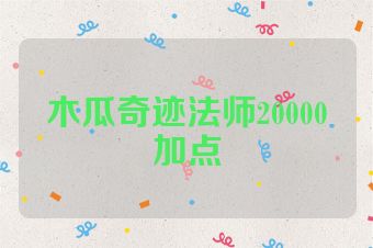 木瓜奇迹法师20000加点