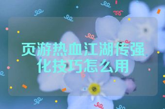 页游热血江湖传强化技巧怎么用