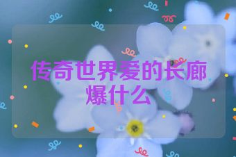 传奇世界爱的长廊爆什么