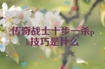 传奇战士十步一杀pk技巧是什么