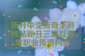 新开中变传奇手游网站新开三端互通单职业传奇网站