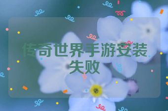 传奇世界手游安装失败