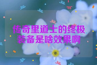 传奇里道士的终极装备是啥效果啊