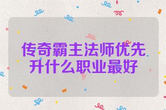 传奇霸主法师优先升什么职业最好