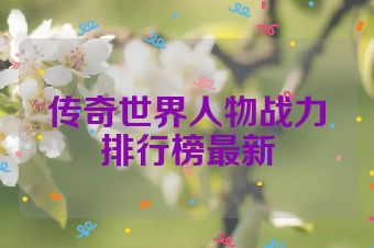 传奇世界人物战力排行榜最新