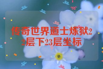 传奇世界道士炼狱22层下23层坐标