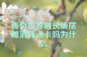 传奇世界时长版摆摊消耗点卡吗为什么