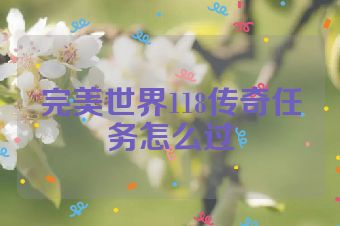 完美世界118传奇任务怎么过