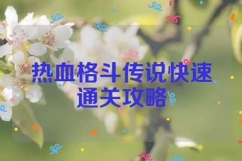 热血格斗传说快速通关攻略