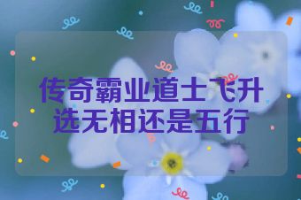 传奇霸业道士飞升选无相还是五行