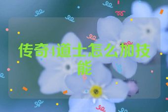 传奇4道士怎么加技能