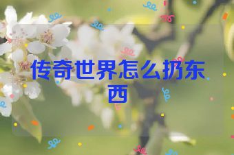 传奇世界怎么扔东西