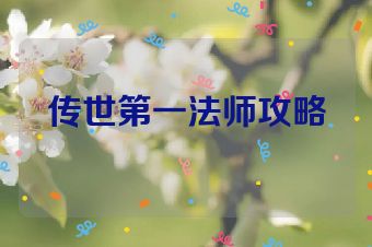 传世第一法师攻略