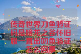 传奇世界刀鱼验证码是啥龙之谷怀旧服一直出叨鱼验证怎么回事