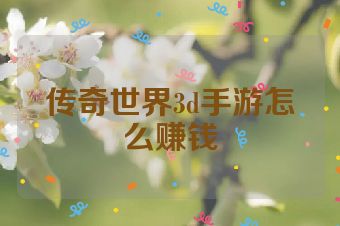 传奇世界3d手游怎么赚钱
