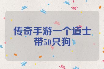 传奇手游一个道士带50只狗