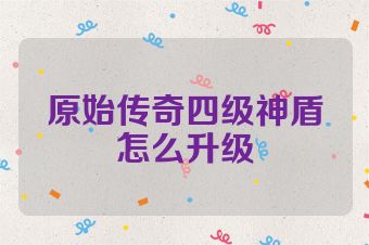 原始传奇四级神盾怎么升级