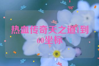 热血传奇天之道1到60坐标
