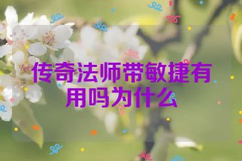 传奇法师带敏捷有用吗为什么