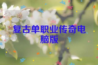 复古单职业传奇电脑版