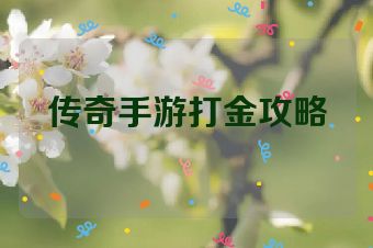 传奇手游打金攻略