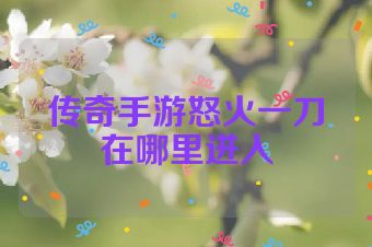传奇手游怒火一刀在哪里进入