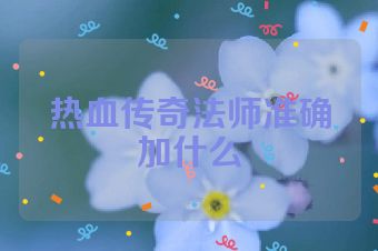 热血传奇法师准确加什么