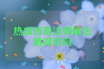 热血传奇法师魔法盾减伤吗