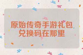 原始传奇手游礼包兑换码在那里