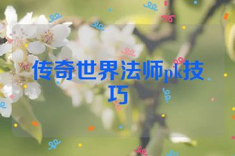 传奇世界法师pk技巧