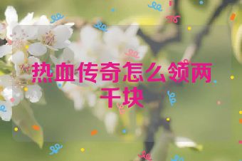 热血传奇怎么领两千块