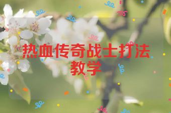 热血传奇战士打法教学