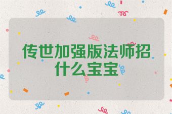 传世加强版法师招什么宝宝