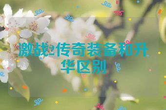 激战2传奇装备和升华区别