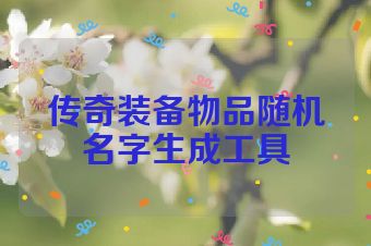 传奇装备物品随机名字生成工具