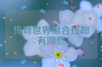 传奇世界组合技都有哪些