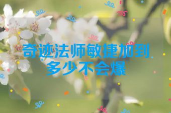 奇迹法师敏捷加到多少不会爆