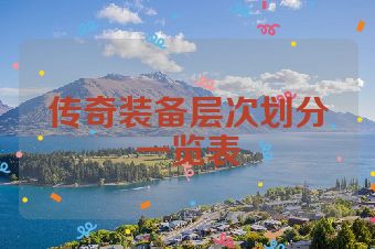 传奇装备层次划分一览表