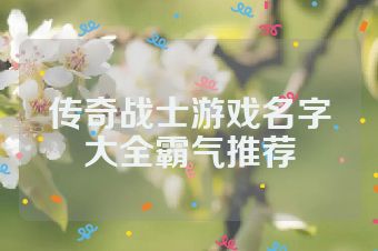 传奇战士游戏名字大全霸气推荐