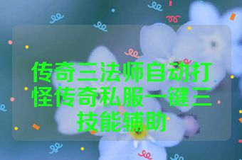 传奇三法师自动打怪传奇私服一键三技能辅助
