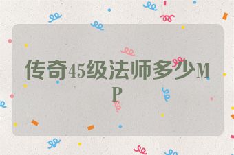 传奇45级法师多少MP