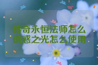 传奇永恒法师怎么诱惑之光怎么使用