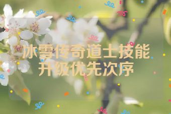 冰雪传奇道士技能升级优先次序