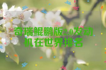 奇瑞鲲鹏版2.0发动机在世界排名