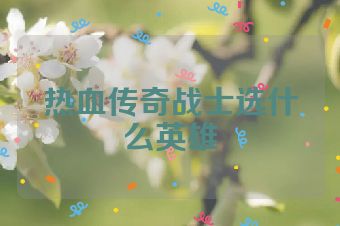 热血传奇战士选什么英雄