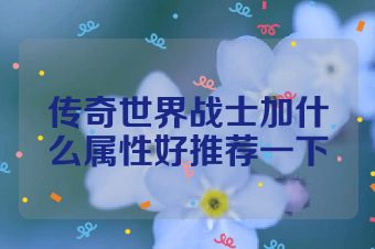 传奇世界战士加什么属性好推荐一下