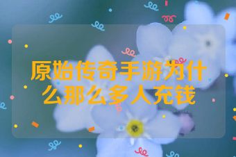原始传奇手游为什么那么多人充钱